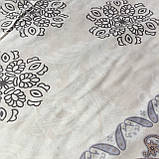 Сатин з купонним квітковим орнаментом на бежевому фоні, ширина 220 см, фото 4