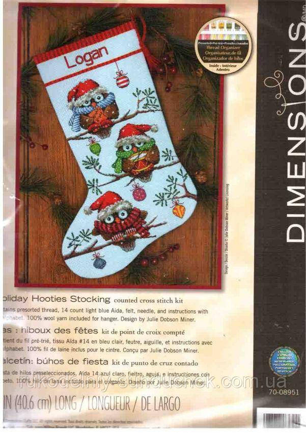 Набір для вишивання Dimensions 70-08951 Свято Holiday Hooties Stocking