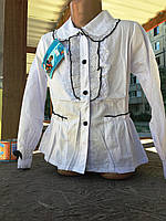 Блуза школьная с брожью 104-128 см