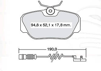 DBB 284.00 Гальмівні колодки (передні) MERCEDES-BENZ 0024200220