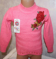 Детская одежда по низким ценам. Вязанная туника на девочку "Роза" 5-6,7-8,9-10 лет