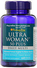 Вітаміни для жінок 50+ Puritan's Pride Ultra Woman™ 50 Plus Multi-Vitamin 60 Coated Caplets