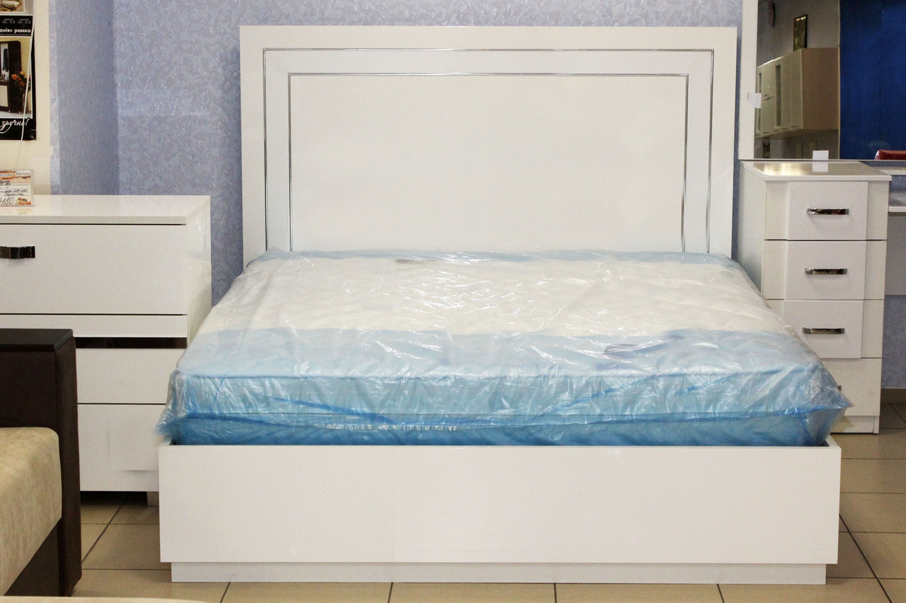Ліжко з підйомним механізмом біла