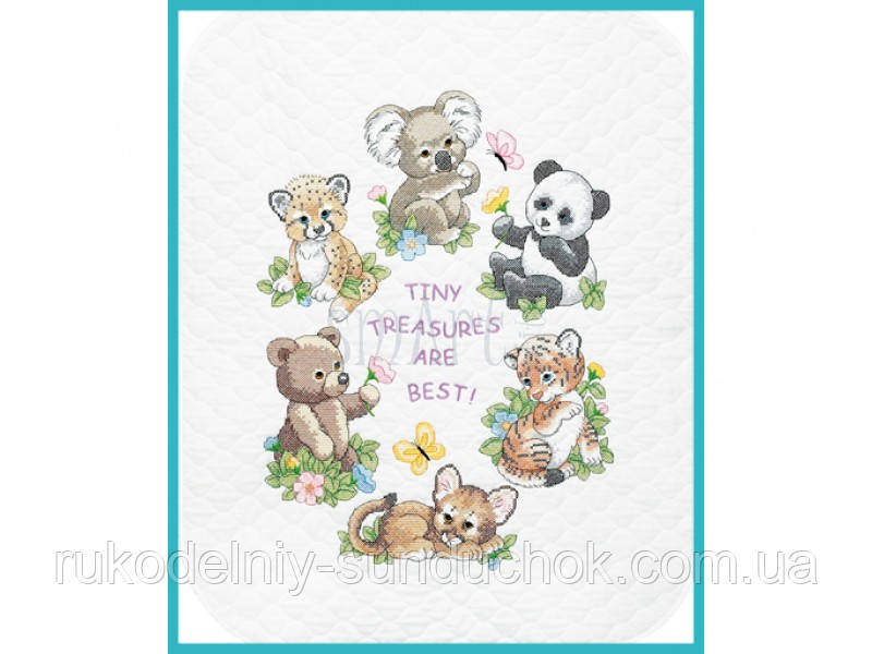 Набір для вишивання Dimensions 73064 Звірята Baby Animals Quilt