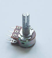 Змінний резистор (потенціометр) 1кОм (WH148-B1K) стерео L=20мм