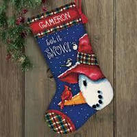 Набор для вышивания Dimensions 71-09149 Снеговик Snowman Perch Stocking