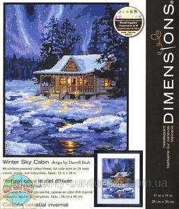 Набор для вышивания Dimensions 71-20072 Зимняя хижина Winter Sky Cabin - фото 2 - id-p576284881