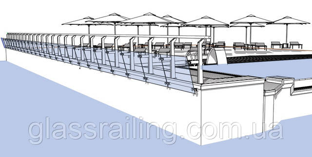 Скляне огородження Glass railing