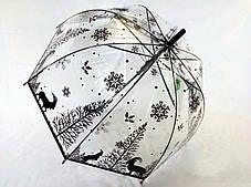 Прозора парасолька-тростина з принтом, фото 3