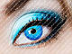 Блакитні лінзи "Блу 1" на світлих очах, фото 3