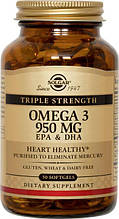 Triple Stength Omega-3 950 mg Solgar 50 Softgels