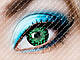 Кольорові косметичні лінзи "Грін лео" на світлих очах, фото 3