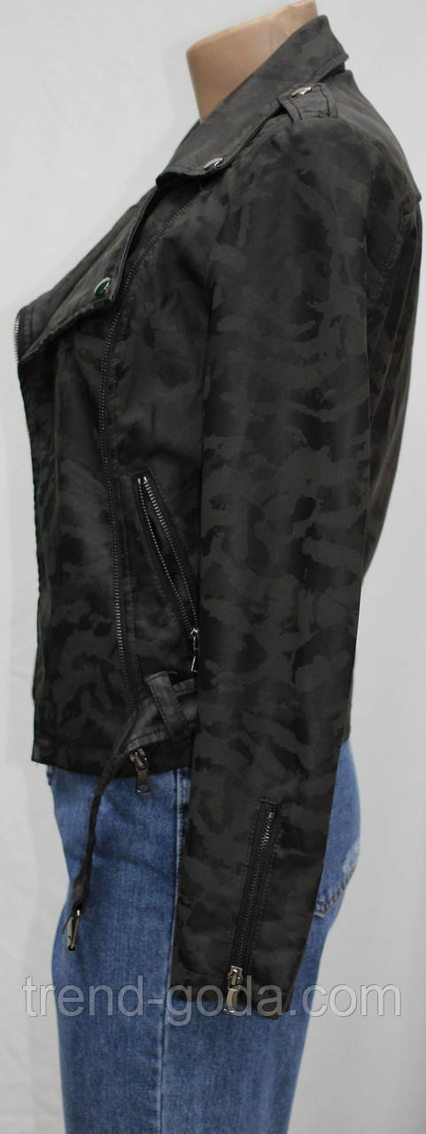 Куртка косуха з еко-шкіри коротка стильна жіноча Куртка жіноча демісезонна весна - фото 4 - id-p576286204