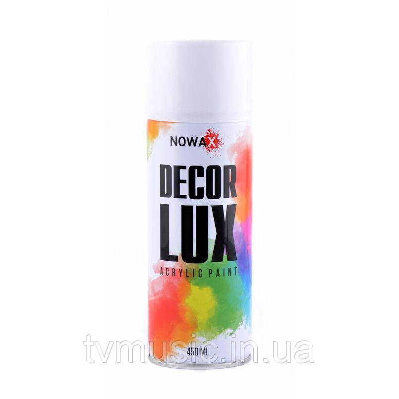 Акрилова фарба Nowax Decor Lux RAL 9010 Біла глянсова 450 мл