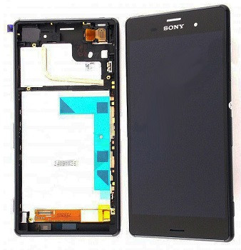 Дисплей (екран) для Sony D6603 Xperia Z3 Соні , D6643 + тачскрін, з передньою панеллю, чорний