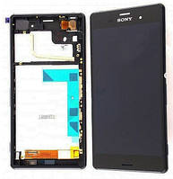 Дисплей (екран) для Sony D6603 Xperia Z3 Соні , D6643 + тачскрін, з передньою панеллю, чорний