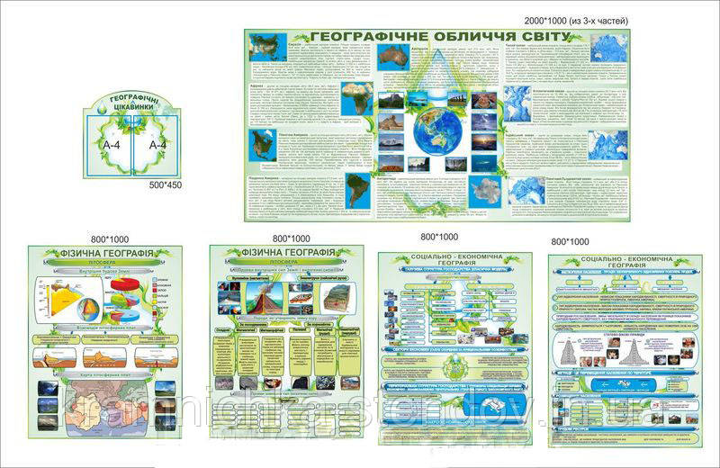 Композиція стендів для школи "Кабінет географії" 