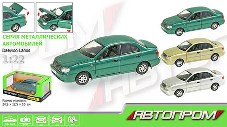 Автомодель Daewoo Lanos Металева, Світло,Звук, Відкриваються капот, багажник, двері. М 1:22, фото 2
