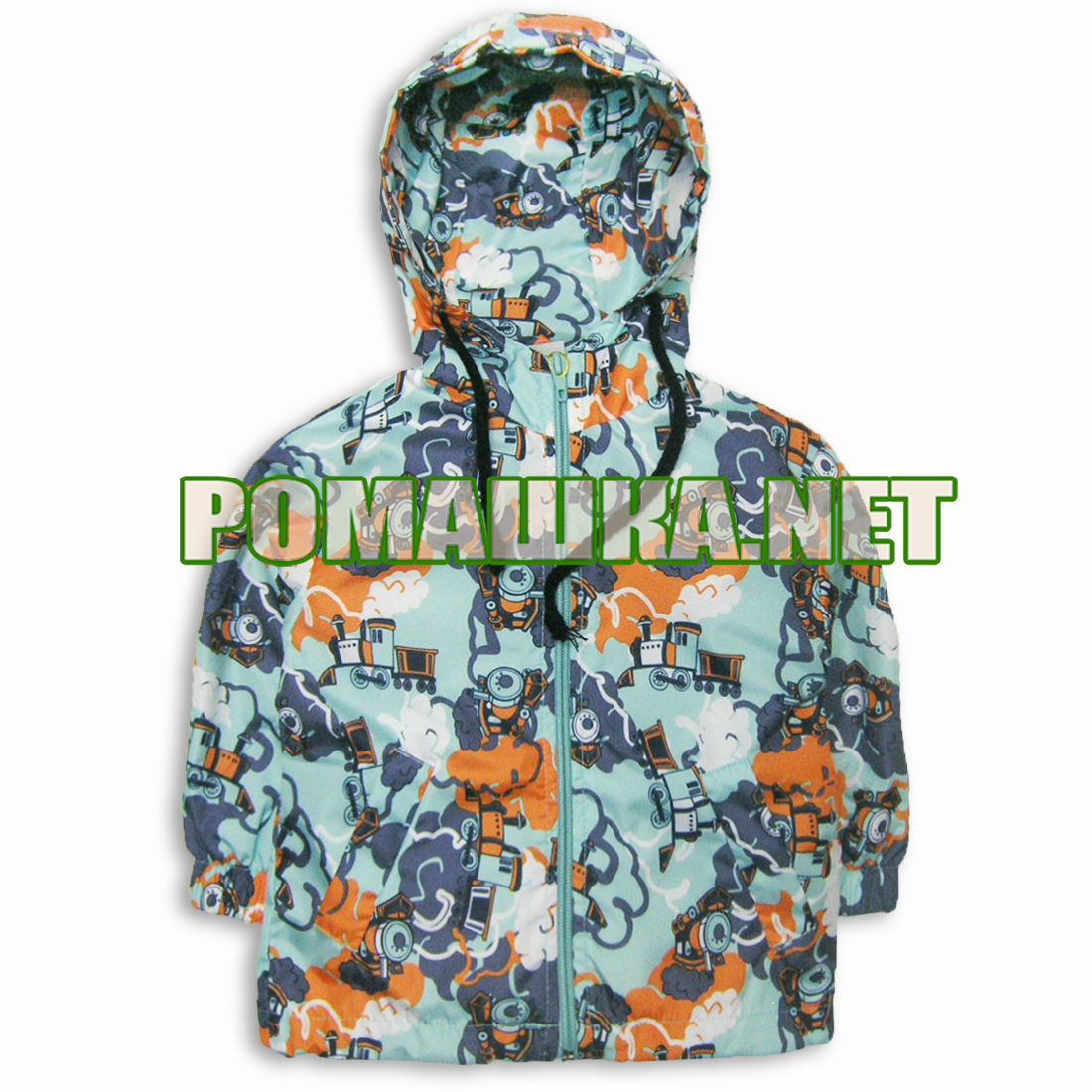 Дитяча куртка вітровка парку р. 104 (98) 2-3 роки для хлопчика з капюшоном тонка бавовна 3595 Бірюзовий, фото 1