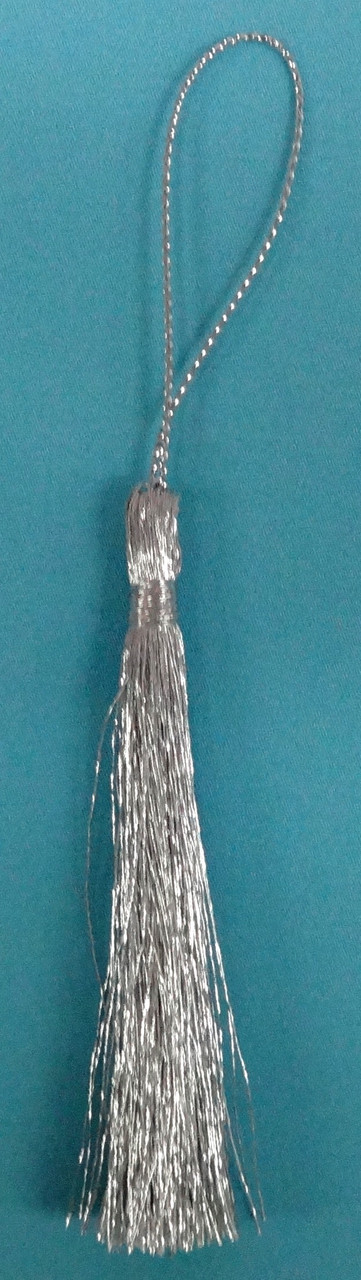 Китиці  — міні для декору 8,0 см люрекс срібло, фото 1