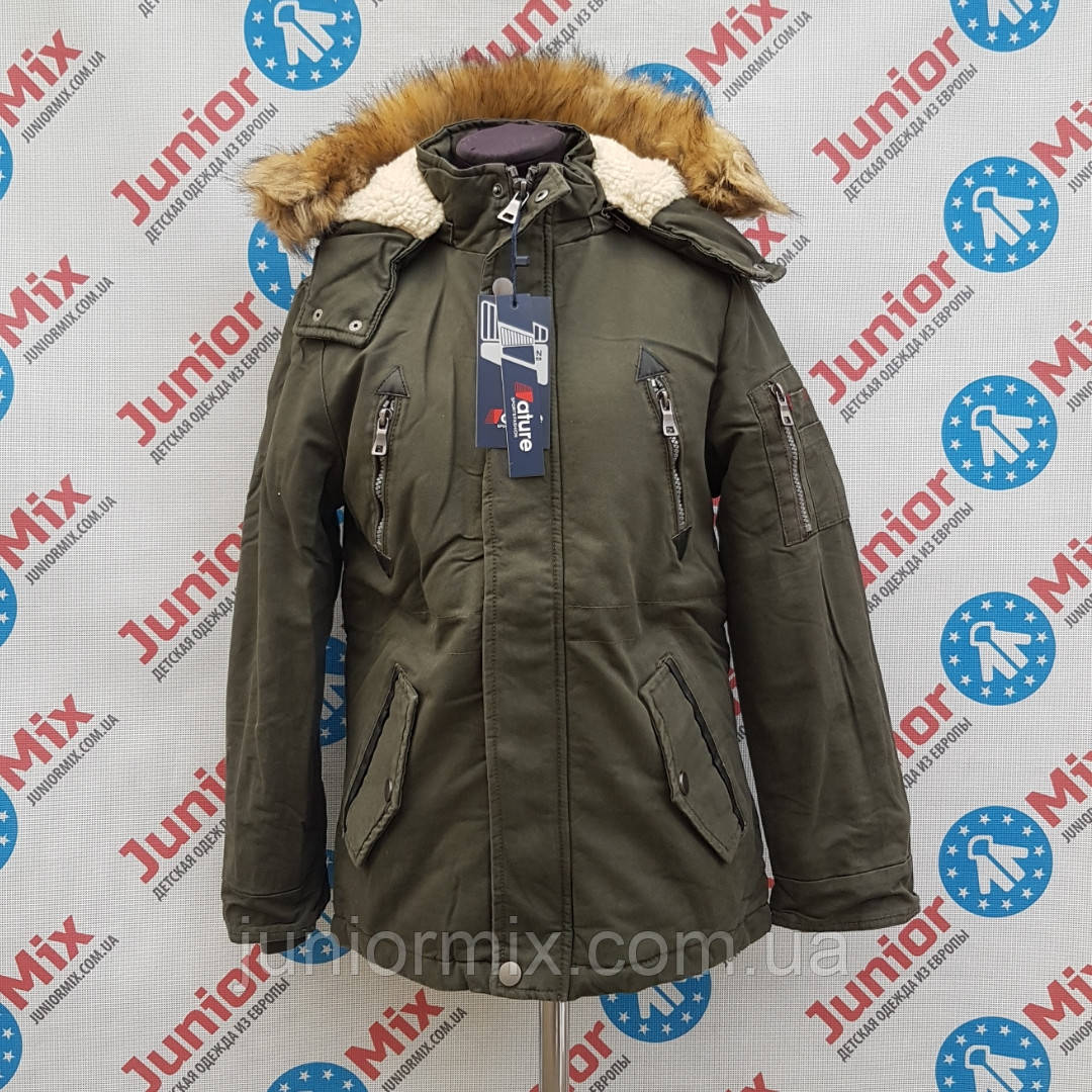 Парка зимова котонова на хлопчика підліткова NATURE з вшитими кишенями