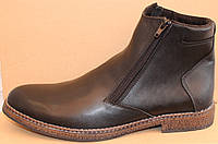 Зимние мужские ботинки кожаные на молнии от производителя модель АМ020