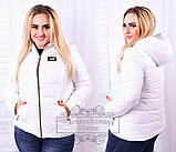 Осінньо-весняна жіноча синтепонова легка куртка великих розмірів 48-56. Арт-1349/37, фото 3