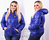 Осінньо-весняна жіноча синтепонова легка куртка великих розмірів 48-56. Арт-1349/37, фото 6