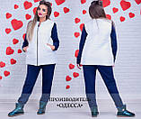 Осіння жіноча синтепонова стьобана подовжена жіноча жилетка батал розміри 48-56. Арт-1347/37, фото 2