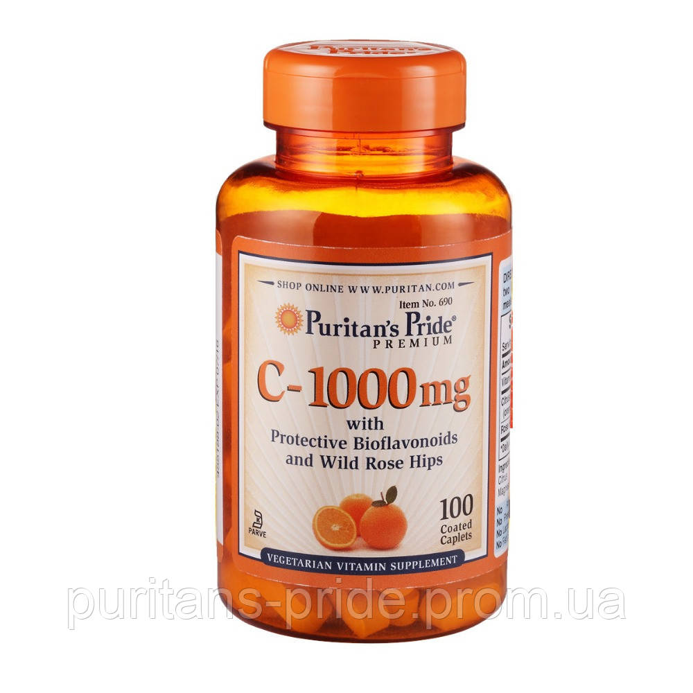 Витамин С, Puritan's Pride Vitamin C-1000 mg with Bioflavonoids & Rose Hips 100 caps