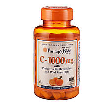Витамин С, Puritan's Pride Vitamin C-1000 mg with Bioflavonoids & Rose Hips 100 caps