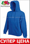 Толстовка чоловіча синя худі (кофта з капюшоном) Fruit Of The Loom, 2XL, фото 3