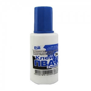 Клей ПВА, 20 мл, з пензликом, "КВП", фото 1