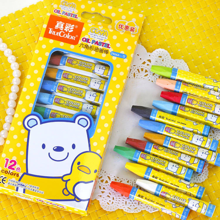 

Масляная пастель, детская, шестигранная, 12 цветов, True Color
