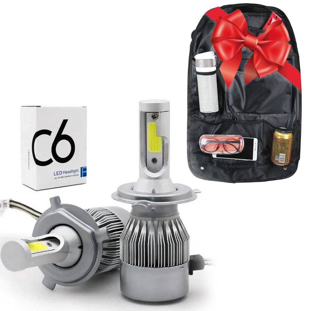 

Комплект LED ламп C6 H4 (цена за 2шт) - ближний, дальний свет + Подарок Органайзер автомобильный