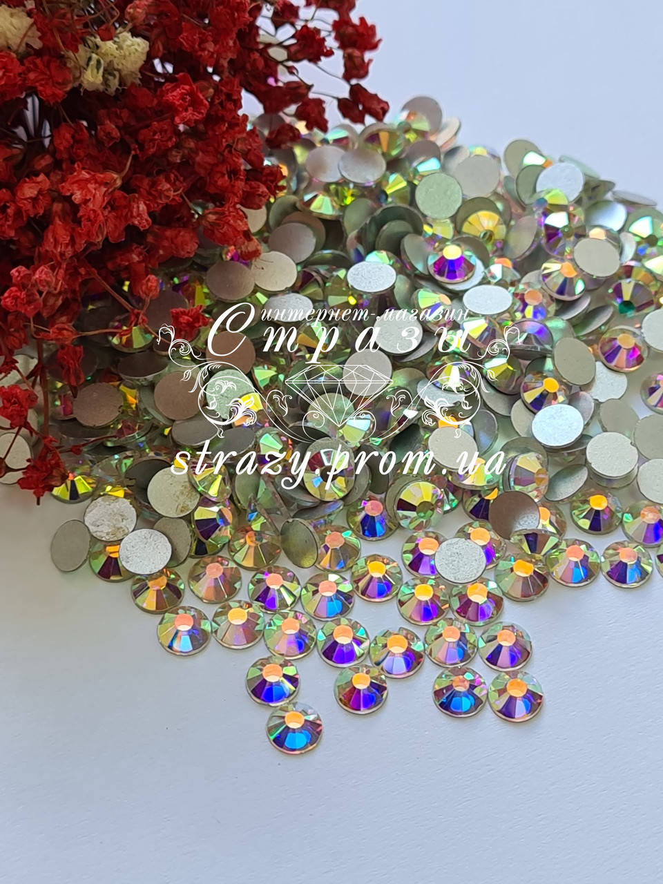 

Стразы ss12 Crystal AB (3,0мм) 1400шт "Crystal Premium"