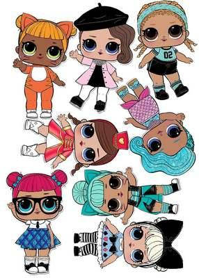 

Вафельная картинка для торта, конд. изделий Куклы LOL Surprise (лист А4) 55