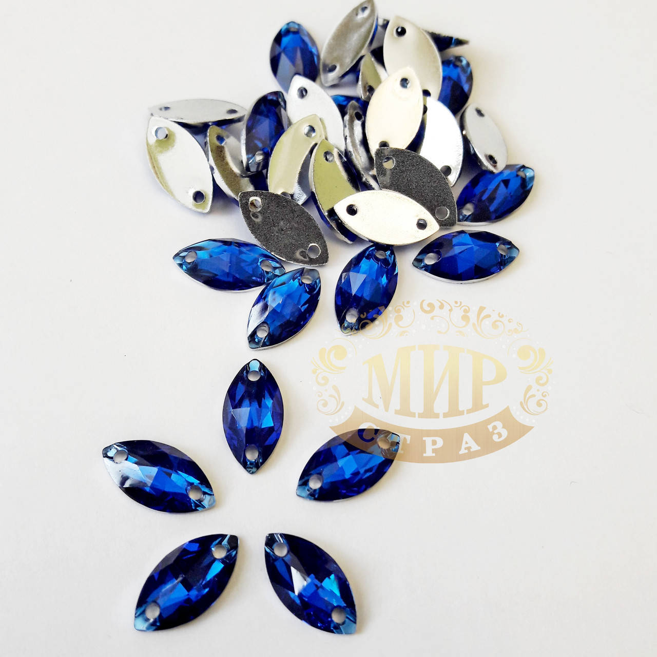 

Пришивная лодочка (синтет. стекло), цвет Sapphire, 6х12мм*1шт