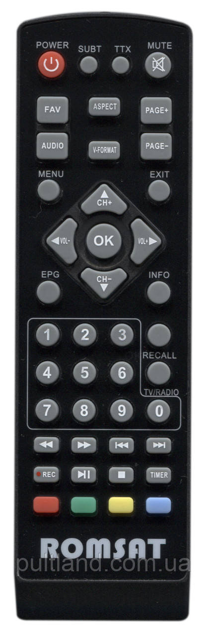 Пульт для Т2 тюнера Romsat T2050