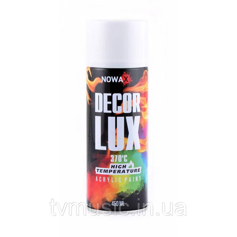 Високотемпературна акрилова фарба Nowax Decor Lux RAL 9010 370 °C Білий 450 мл