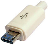 Штекер micro USB бакелит разборной белый