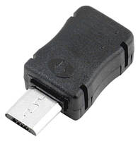 Штекер micro USB разборной черный