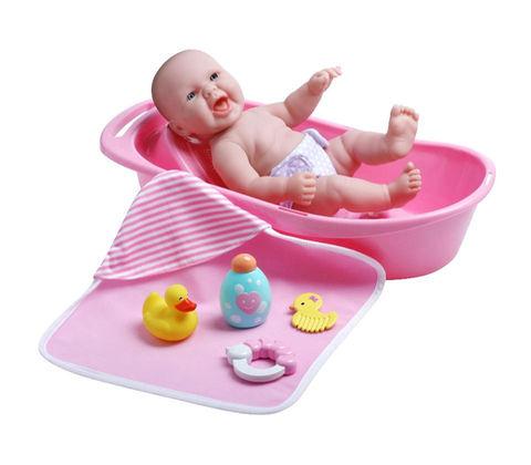 Пупс Новорожденный реалистичный малыш 33 см с розовой ванной La Newborn 8 Piece Realistic Baby Doll Bathtub - фото 2 - id-p576676409