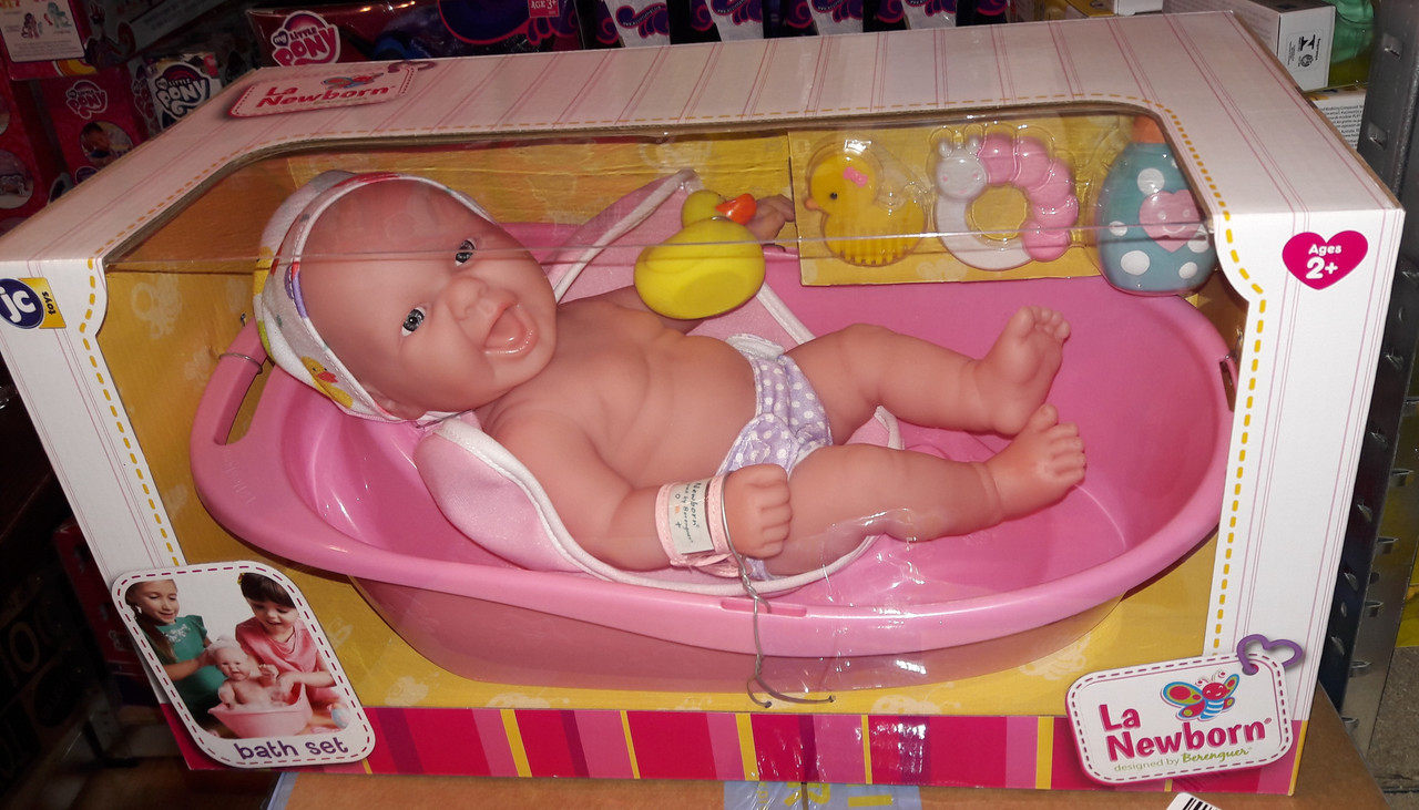 Пупс Новорожденный реалистичный малыш 33 см с розовой ванной La Newborn 8 Piece Realistic Baby Doll Bathtub - фото 4 - id-p576676409