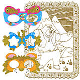 Розмальовки В НАБОРІ A-5, "ЗОЛОТИЕ", 1 картонне забарвлення, фон-золотий глітер + МАСКА-ТОЧКИ + 6фломастерів, фото 5