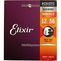 Струны Elixir 11077 Nanoweb Bronze Light-Medium 12-56