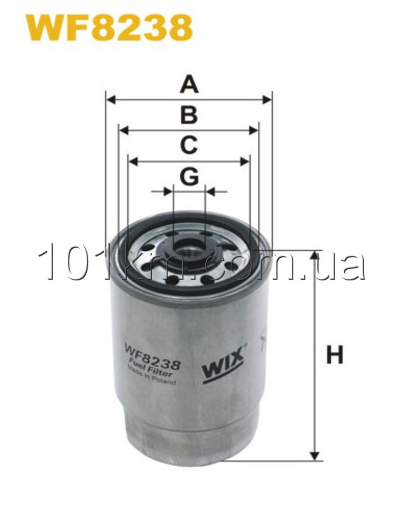 Фільтр паливний WIX WF8238 (PP 850/2)    