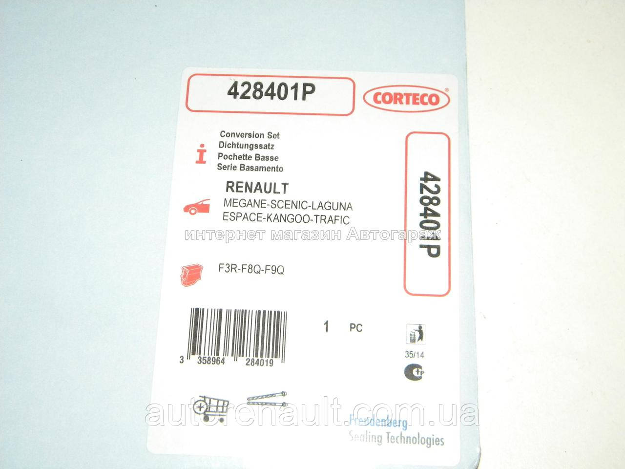 Комплект прокладок блока двигателя на Рено Кенго 01-> 1.9dCi+1.9D+1.9dTi CORTECO (Италия) - 428401P - фото 2 - id-p576168384