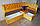 М'який диван для кухні в тканині яскравого жовтого кольору, фото 2