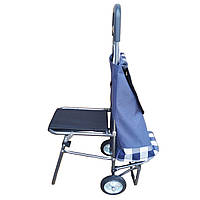 Кольорова господарська водонепроникна сумка-біжка на колесах зі стільцем